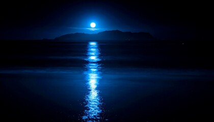 Moonlight reflecting on a dark ocean