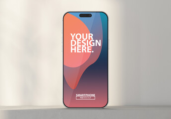 Smartphone screen mockup for UI design