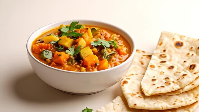 Hearty Vegetable Curry with Flatbread
