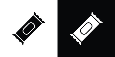 Candy-bar icon illustration element design. black glyph icons