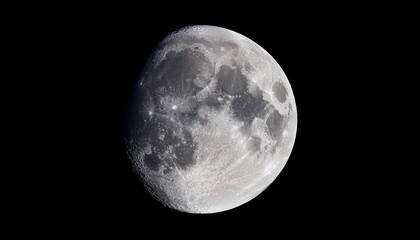 Fototapeta premium Moon Illuminated Isolated On Transparent Or White Background
