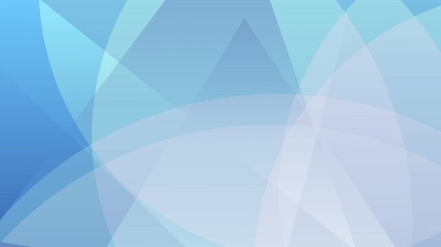 Abstract blue geometric shapes with soft translucent layers, seamless animated background, modern corporate motion graphics, professional presentation backdrop