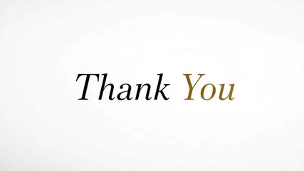 Thank You message with elegant gold and black text on a clean white background perfect for acknowledgments and gratitude