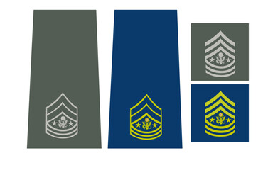 Galon de passant d'épaule et de manche de l'armée de terre et de l'air de l'armée américaine : sergent-major de l'Armée de terre