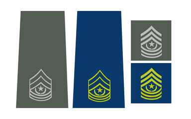 Galon de passant d'épaule et de manche de l'armée de terre et de l'air de l'armée américaine : sergent-major de commandement