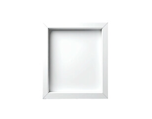 A white, rectangular picture frame with a shadow, isolated on a black background