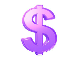 Obraz premium 3D-rendered purple dollar symbol on a black background, glossy finish