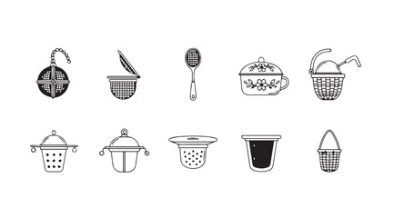 Vector art of tea infuser set