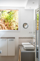 Cozy modern living room with elegant decor and warm light