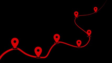 Winding Path with Location Markers Animation