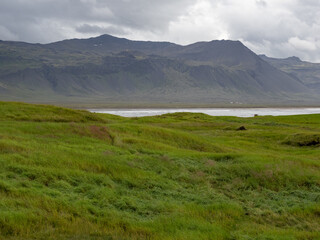 mountains, sea and seashore in Iceland