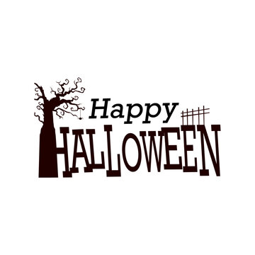 Design Vector Typography Happy Halloween 2025 for festival day element icon 