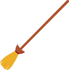 Cartoon Vector Illustration of a Magical Witch Broomstick for Halloween