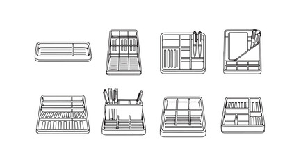 Vector art of drawer organizer on