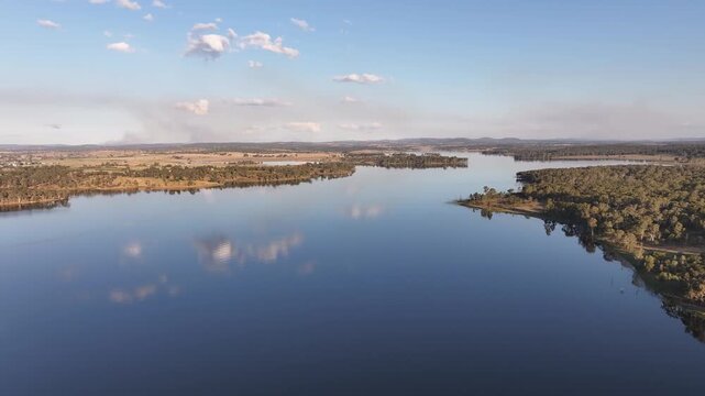Aerial footage of Lake Barambah Queensland Australia