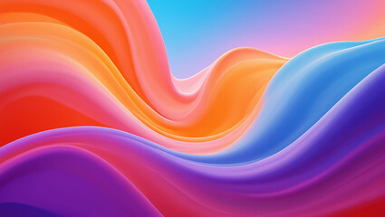 Abstract Colorful Fluid Waves Background with Vibrant Gradient and Smooth Texture