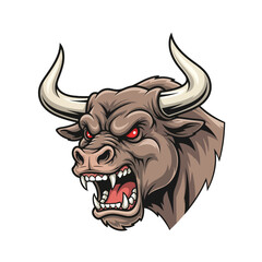 Furious Bull Head Mascot Vector – Powerful Sports Logo