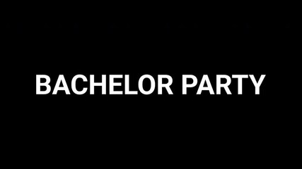 Abstract black and white shapes reveal a bachelor party text animation in motion graphics. 4k text animated video
