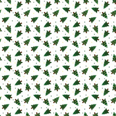 Christmas tree Seamless pattern. endless texture of new year tree. holiday background