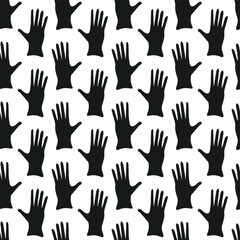 Seamless pattern with a garden glove. Seamless repeating background of a creative glove