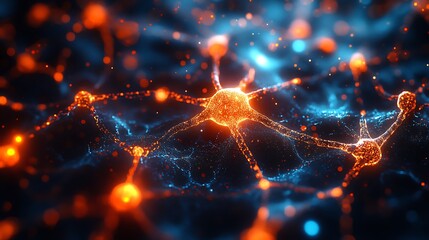 Interconnected Neural Network Abstract Visualization Depicting Intelligence