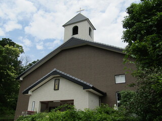 長崎県平戸市、新しく改装されたカトリック木ヶ津教会