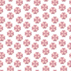 Seamless repeating background with a pink umbrella rain. Top view