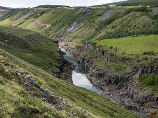 canyon Studlagil  and river in Iceland