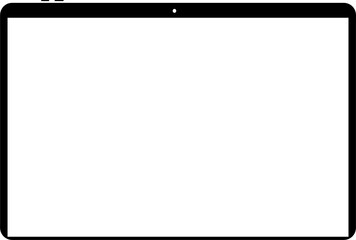 Laptop or notebook with blank screen isolated with clipping path on white background. png