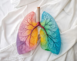 colored lungs, the concept of health, clean breathing