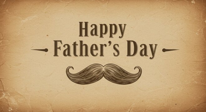 Vintage Happy Father’s Day Card with Mustache Design