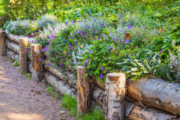 Garden with fantastic landscaping, patio, drought resistant plants