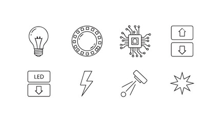 Vector art of electronic outline icons