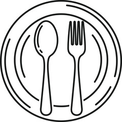 Enjoying a meal with a delicate fork and spoon set on a classic round plate for fine dining