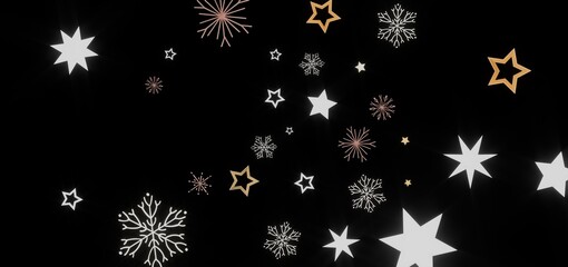 Festive winter background with stars and snowflakes. Perfect for Christmas, New Year, or winter holidays.