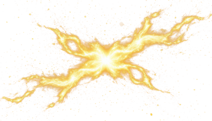 Orange light flash with gold glow isolated PNG clipart