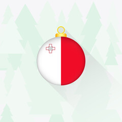 Malta National Flag Christmas Decoration.