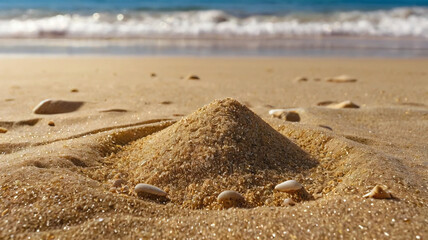 Fine beach sand in the summer sun.