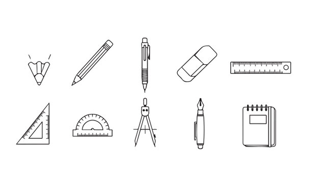 Vector art of drafting tools isolated