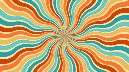 Groovy sunbeam explosion colorful retro vintage wallpaper radial bohemian boho sunray