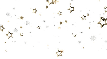 Elegant winter background with gold stars and snowflakes. Perfect for holidays.