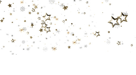 Elegant gold stars and sparkle confetti on white. Perfect for celebration, holidays, and festive designs.