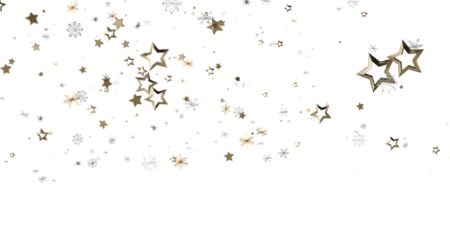 Elegant gold stars and sparkle confetti on white. Perfect for celebration, holidays, and festive designs.