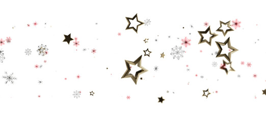 Elegant holiday background featuring golden stars and snowflakes on white, perfect for Christmas and New Year designs. Ideal for seasonal greeti