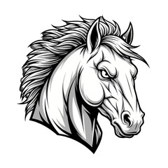 Wild Horse Head Mascot Vector – Powerful Animal Logo