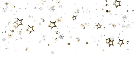 Elegant winter design with gold stars and snowflakes. Perfect for holidays.