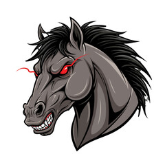 Wild Horse Head Mascot Vector – Powerful Animal Logo