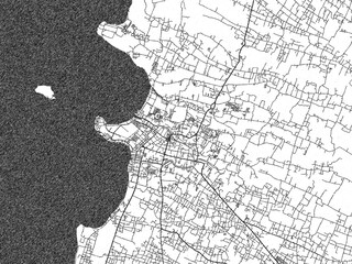 Fototapeta premium Decorative monochrome illustration of Jepara, Indonesia, showing its detailed grid.
