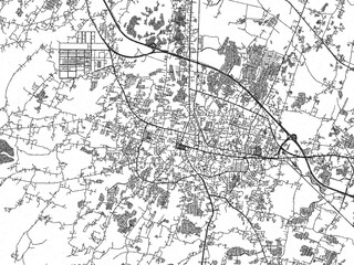 Sketch-style black and white map of Serang, Indonesia, perfect for illustration and wall art.