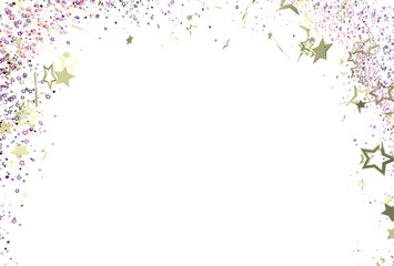 Sparkling gold stars and glitter confetti border. Perfect for festive designs, invitations, and celebrations. Download now!